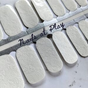 5 for $15 Nail Wraps- White Doodle Rose (transparent)